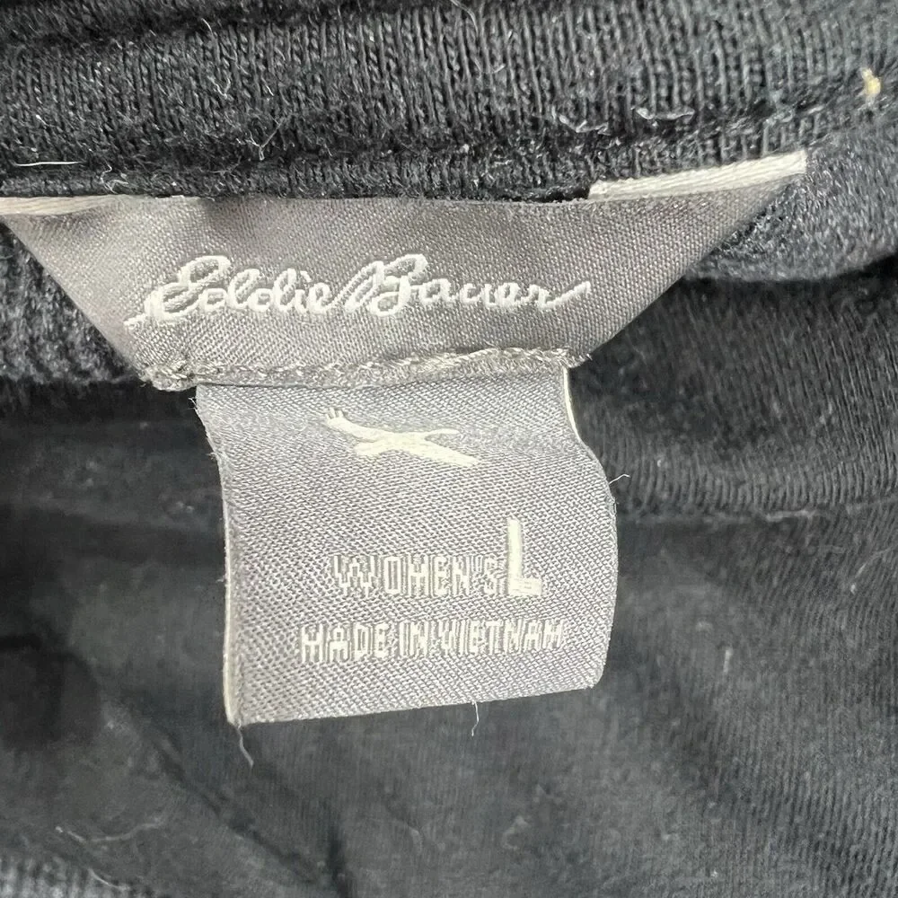 Eddie Bauer Thermal Cowl Neck Shirt Womens Large Gray Long Sleeve Waffle Knit - Picture 7 of 10